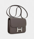 Hermes Mini Constance 18 Bag Etain Epsom Leather with Palladium Hardware