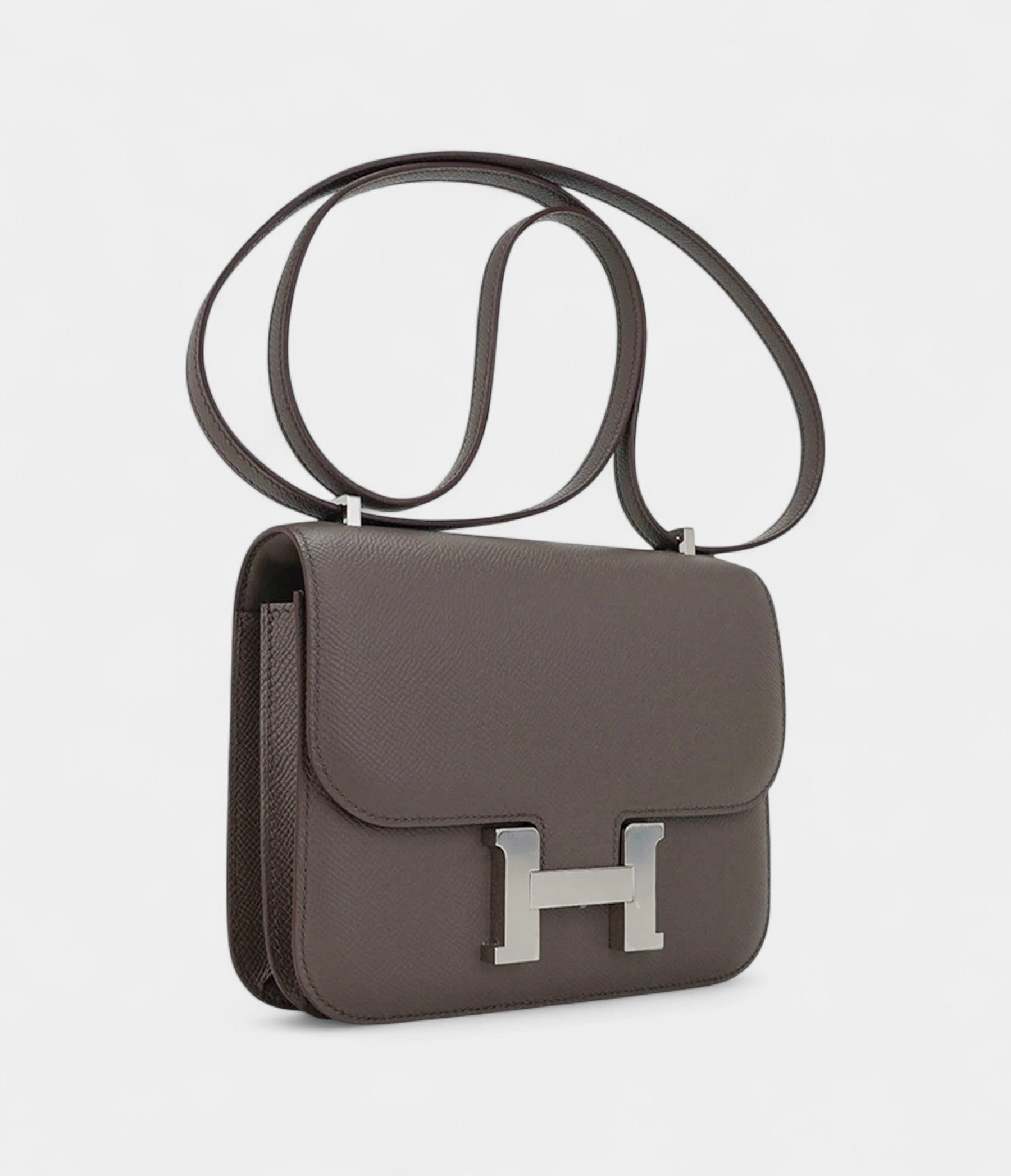 Hermes Mini Constance 18 Bag Etain Epsom Leather with Palladium Hardware