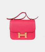 Hermes Mini Constance 18 Bag Rose Extreme Epsom Leather with Gold Hardware