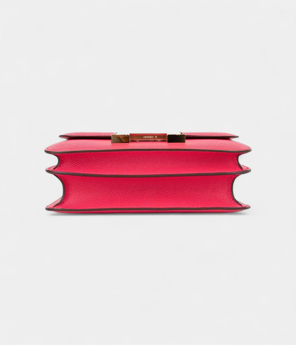 Hermes Mini Constance 18 Bag Rose Extreme Epsom Leather with Gold Hardware