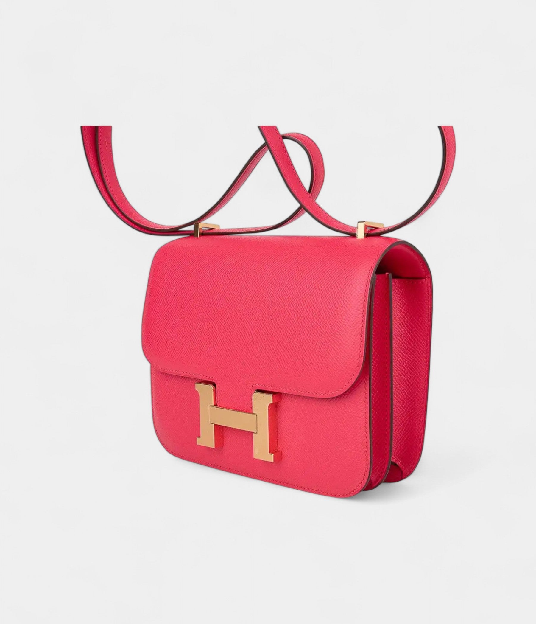 Hermes Mini Constance 18 Bag Rose Extreme Epsom Leather with Gold Hardware