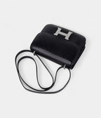 Hermes Mini Constance Bag 18 Black Lizard with Palladium Hardware