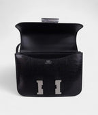 Hermes Mini Constance Bag 18 Black Lizard with Palladium Hardware