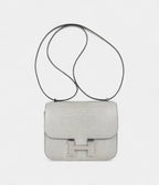 Hermes Mini Constance Bag 18 Gris Perle Matte Alligator with Palladium Hardware