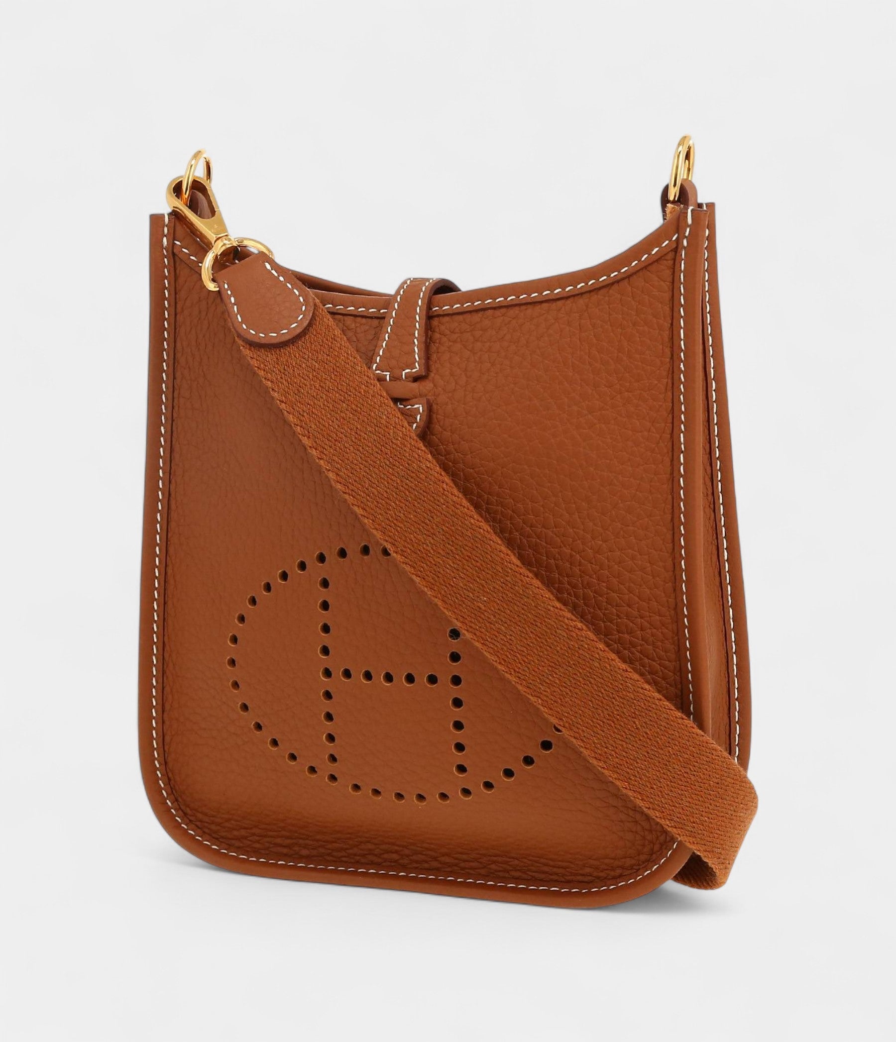 HMMini Evelyne Shoulder Bag in Gold Taurillon Clémence Leather