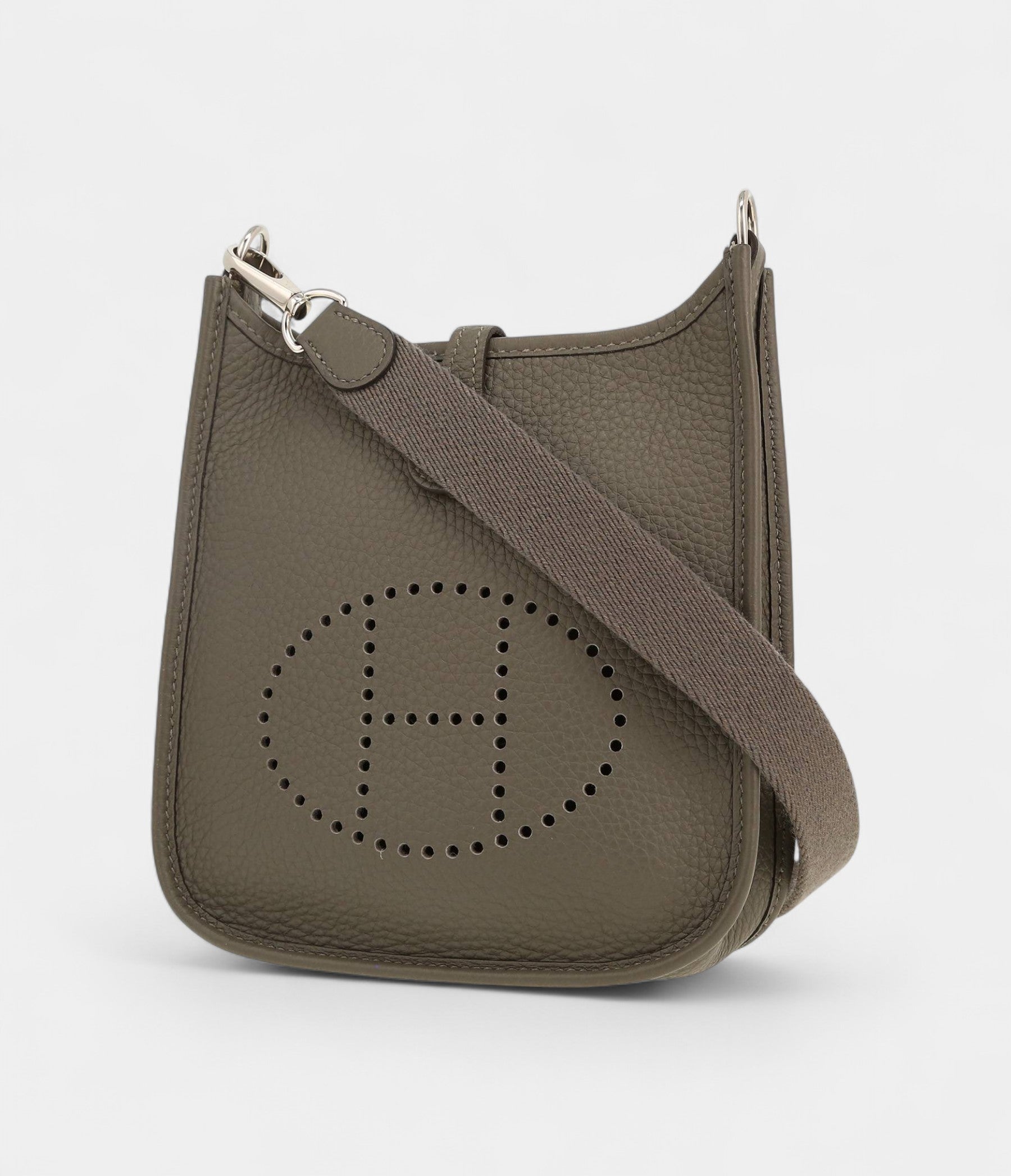 HMMini Evelyne Shoulder Bag in Grey Taurillon Clémence Leather