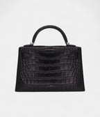 HMMini Kelly II Black Matte Alligator Palladium Hardware