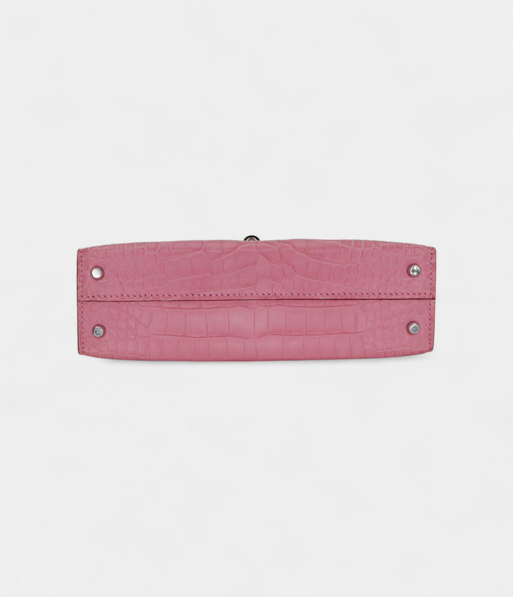 HMMini Kelly II Bubblegum Matte Alligator Palladium Hardware