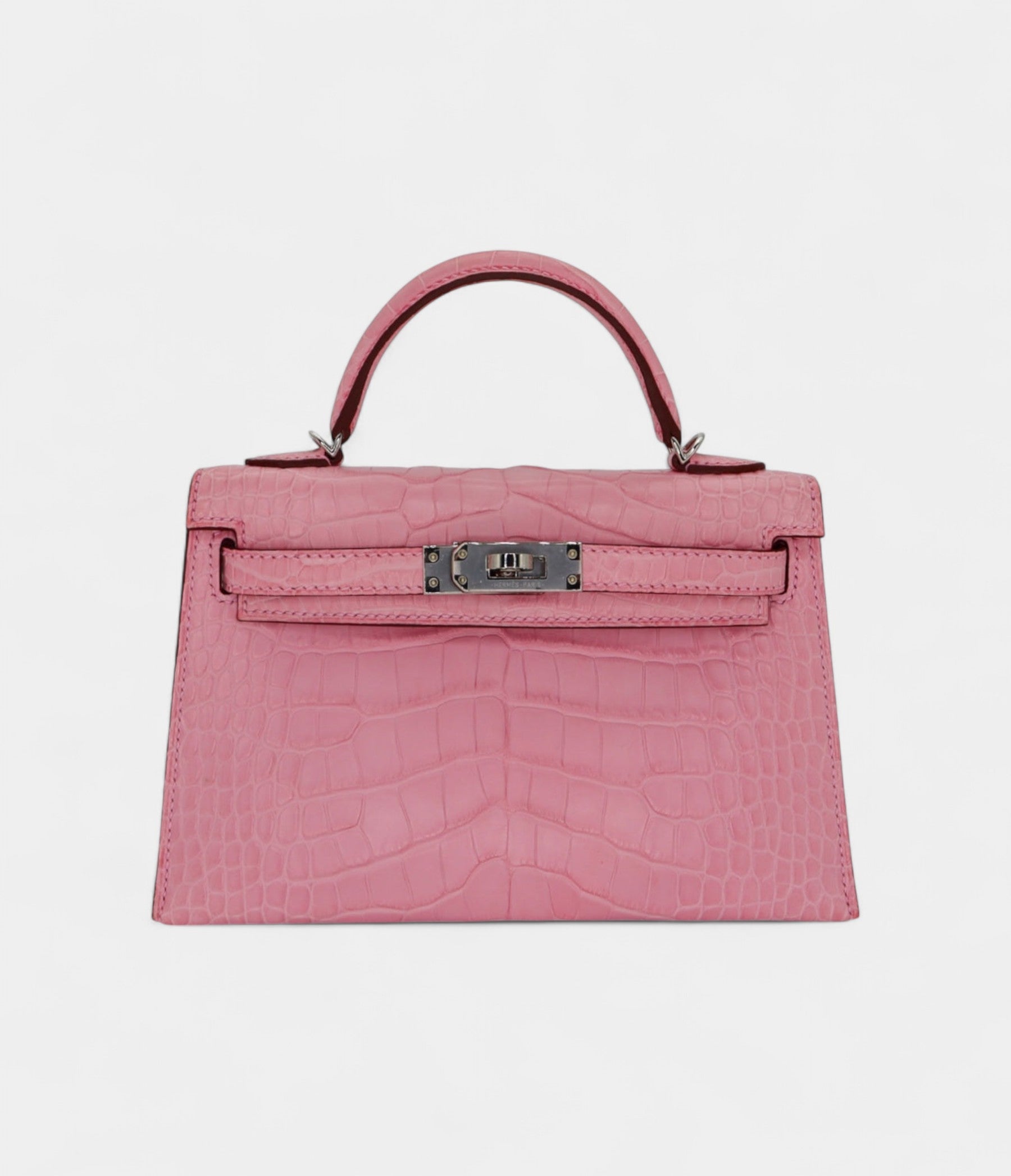 HMMini Kelly II Bubblegum Matte Alligator Palladium Hardware