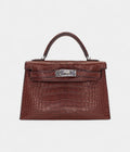 HMMini Kelly II Havane Matte Alligator Palladium Hardware