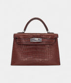 HMMini Kelly II Havane Matte Alligator Palladium Hardware