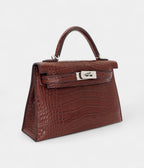 HMMini Kelly II Havane Matte Alligator Palladium Hardware