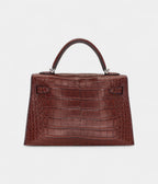 HMMini Kelly II Havane Matte Alligator Palladium Hardware