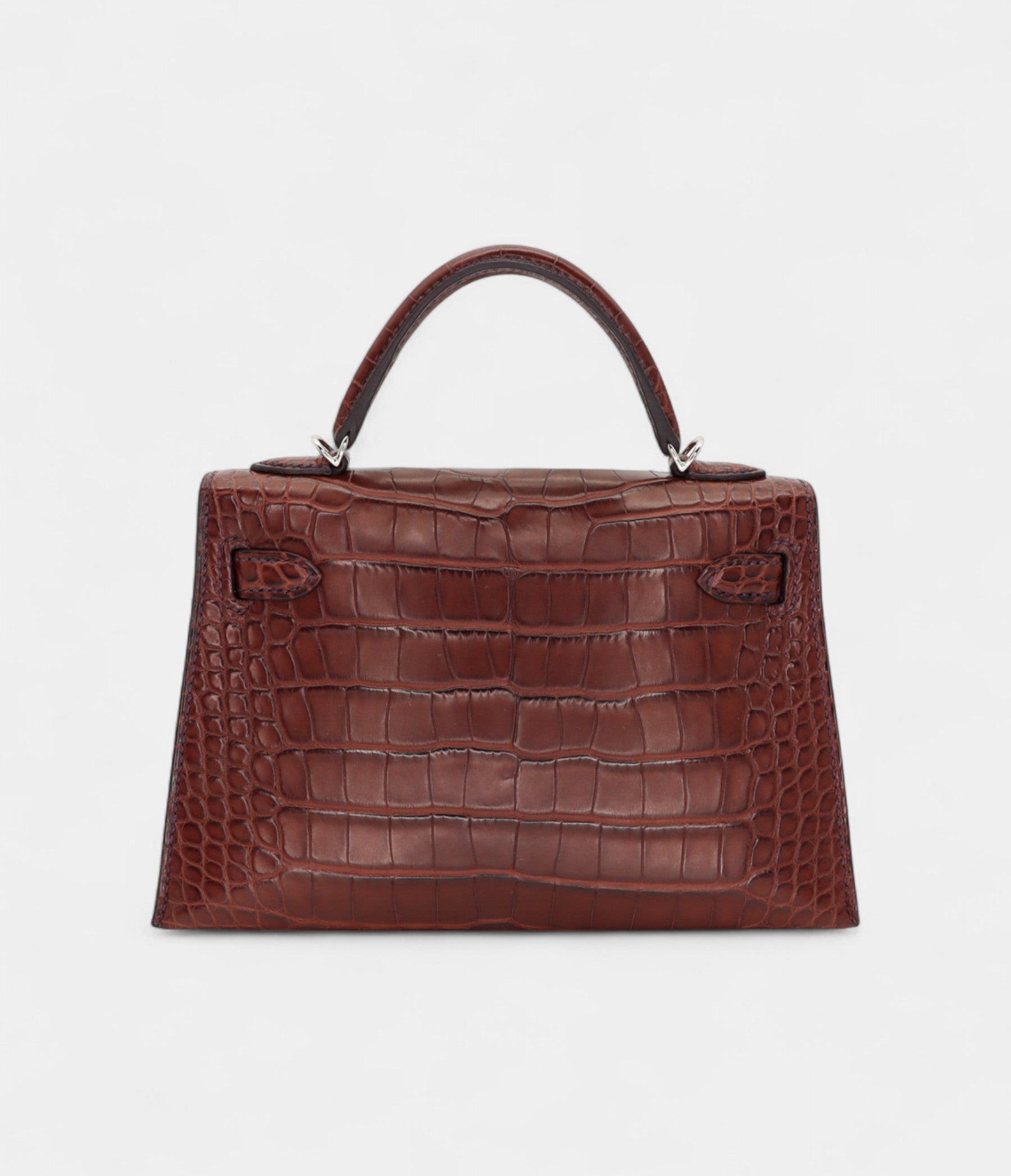 HMMini Kelly II Havane Matte Alligator Palladium Hardware