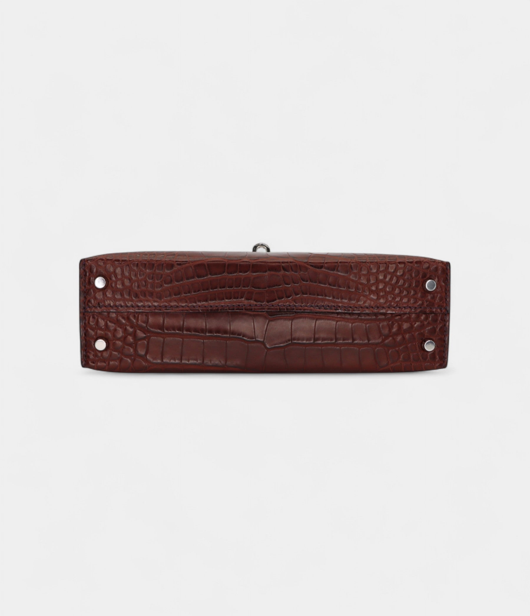 HMMini Kelly II Havane Matte Alligator Palladium Hardware