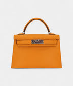 HMMini Kelly II Sellier Moutarde Chèvre Palladium Hardware