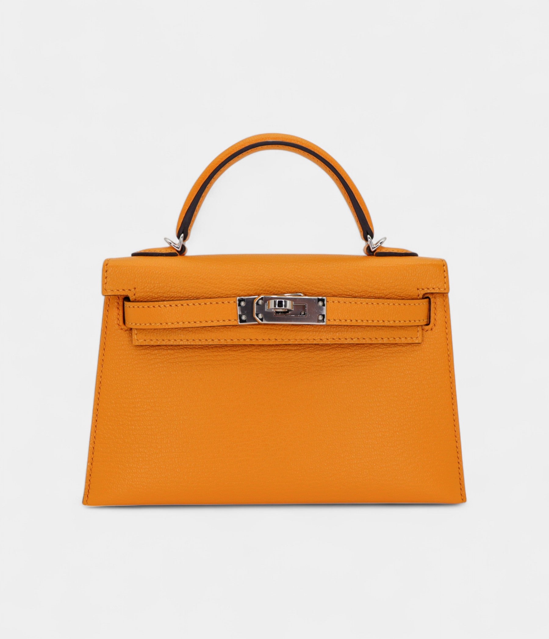 HMMini Kelly II Sellier Moutarde Chèvre Palladium Hardware