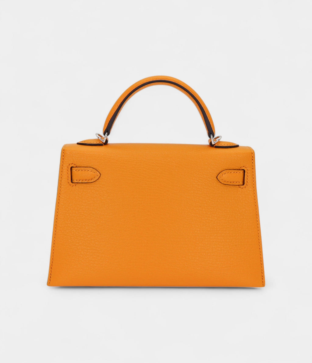 HMMini Kelly II Sellier Moutarde Chèvre Palladium Hardware