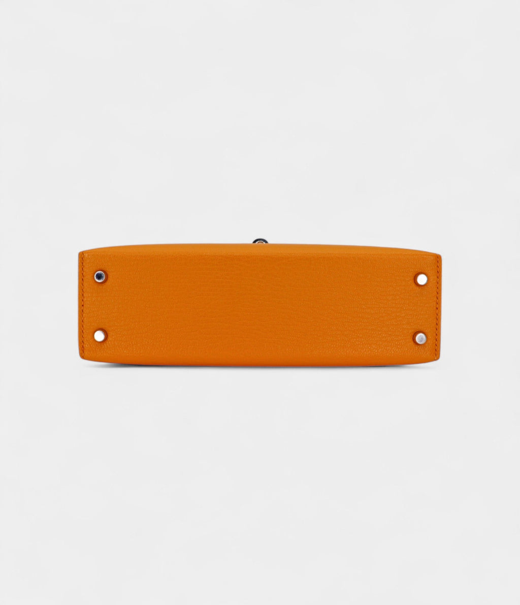 HMMini Kelly II Sellier Moutarde Chèvre Palladium Hardware
