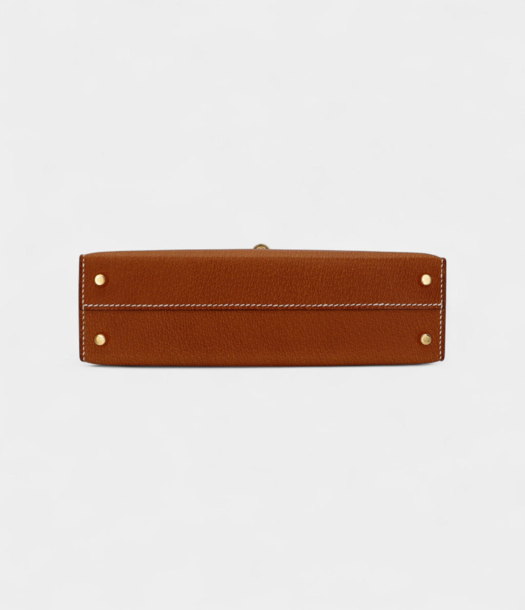 HMMini Kelly II Sellier Toffee Porc Leather Gold Hardware
