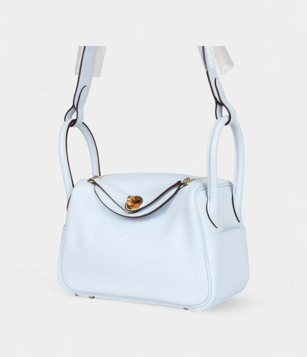 HMMini Lindy Bleu Brume Swift Gold Hardware