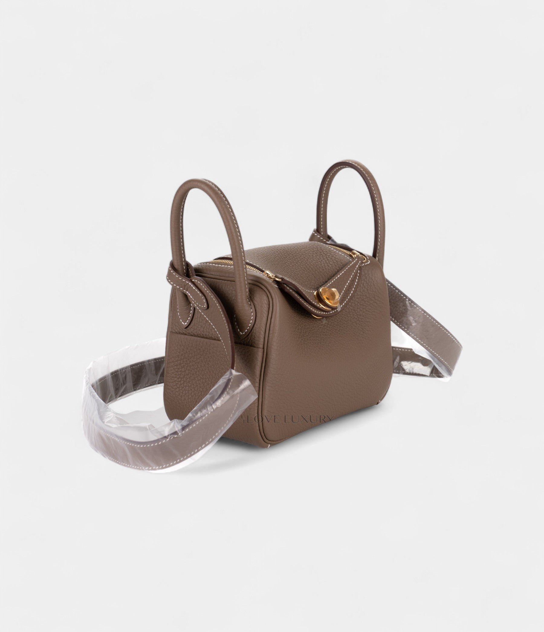 HMMini Lindy Etoupe Clemence Gold Hardware