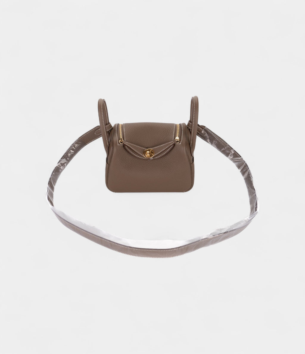HMMini Lindy Etoupe Clemence Gold Hardware