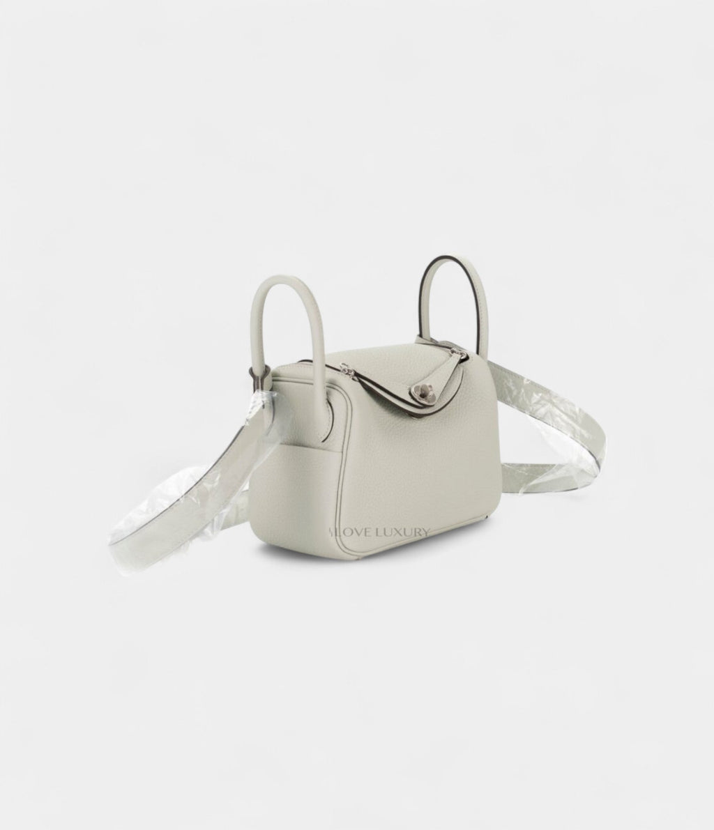 HMMini Lindy Grey Neve Clemence Leather Palladium Hardware
