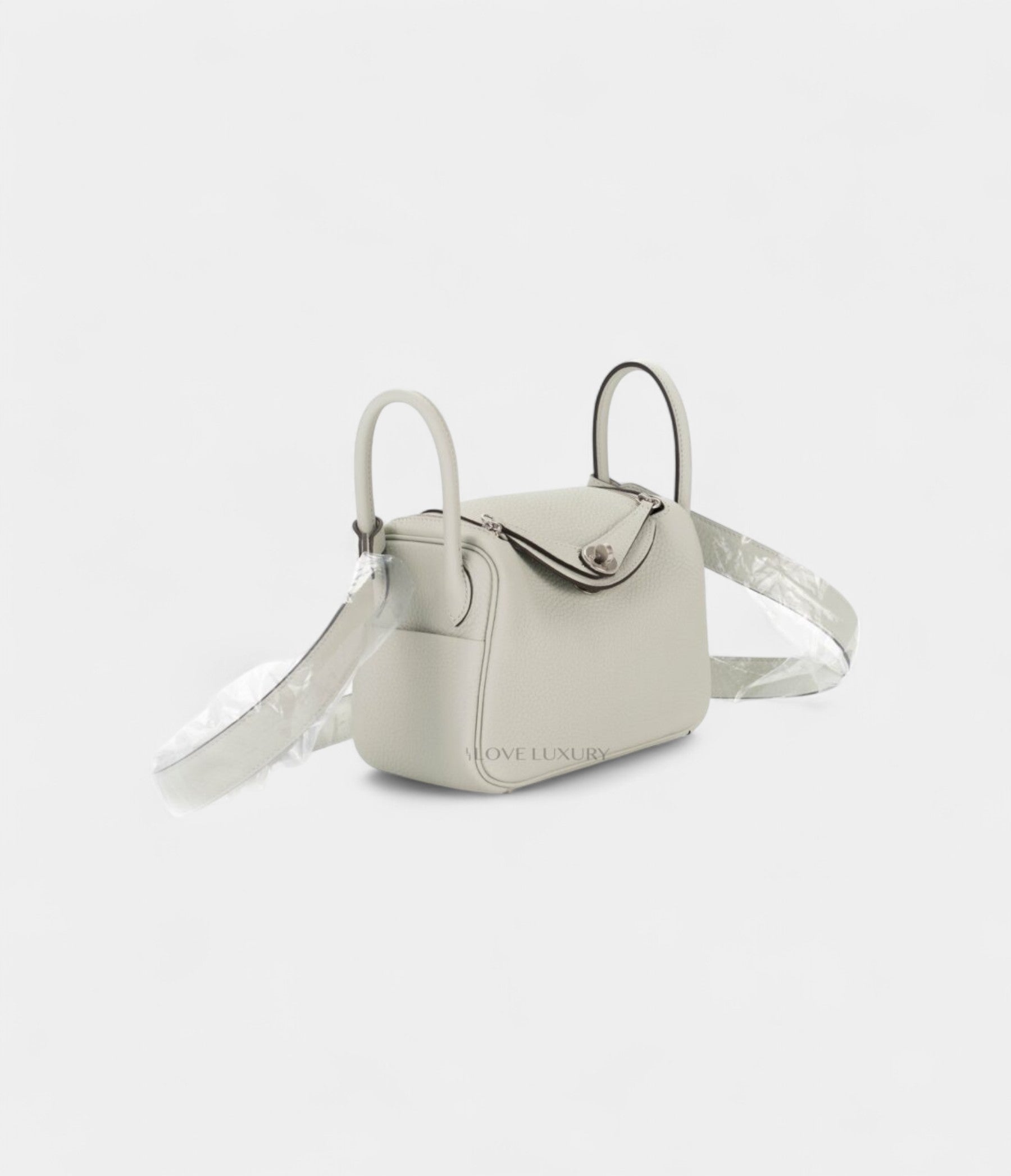 HMMini Lindy Grey Neve Clemence Leather Palladium Hardware