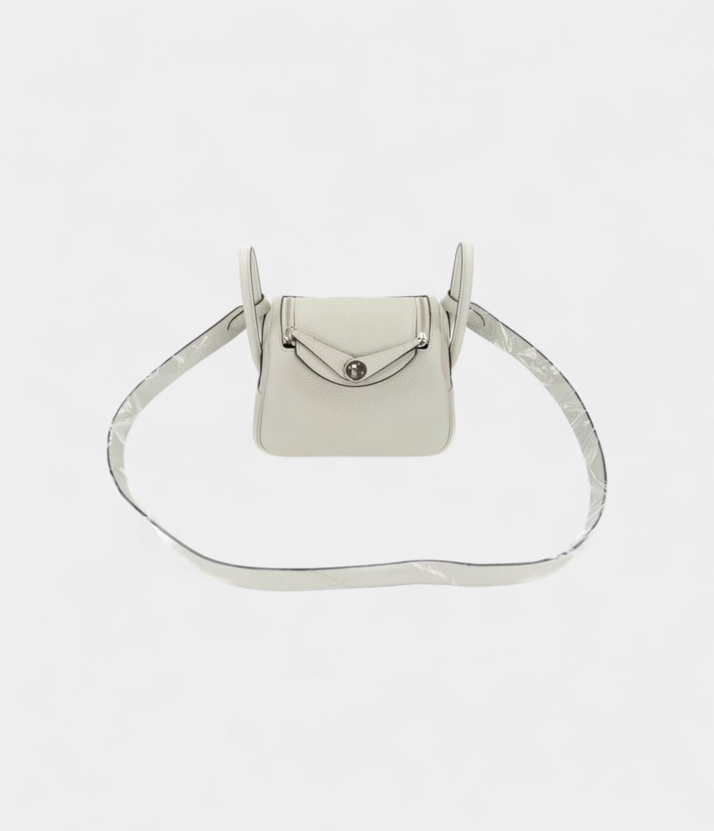 HMMini Lindy Grey Neve Clemence Leather Palladium Hardware