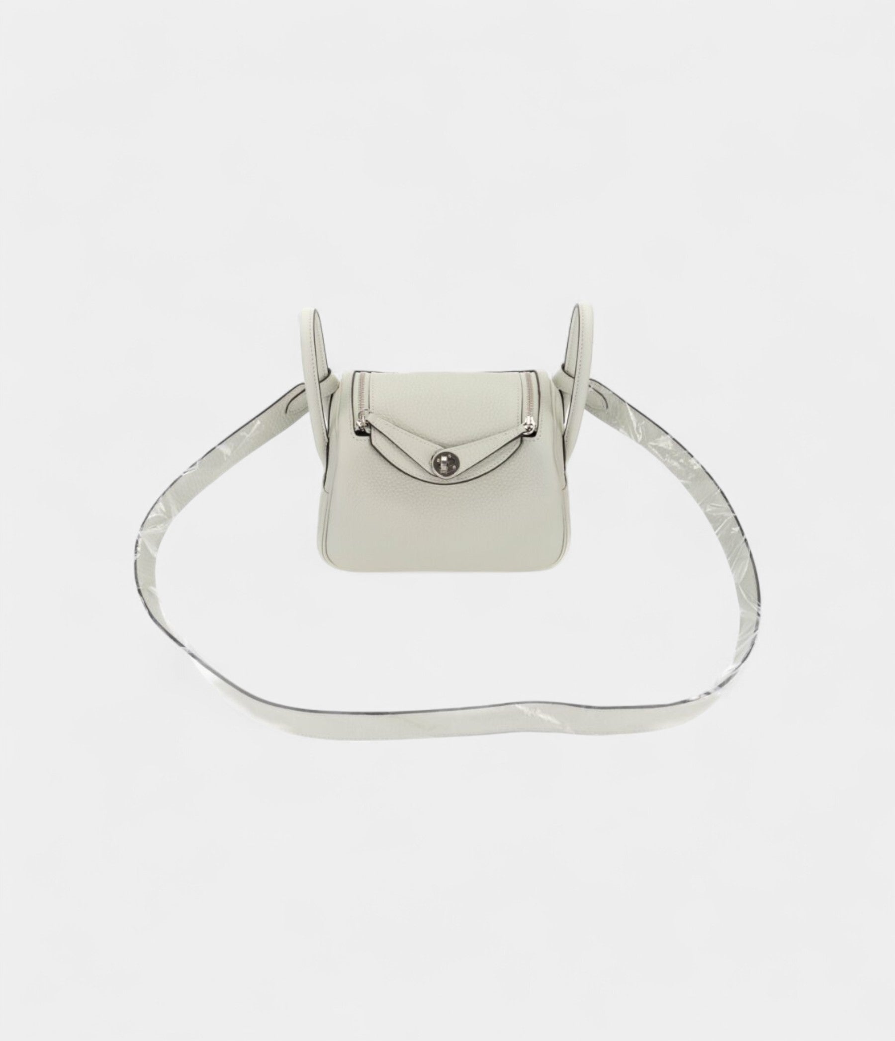 HMMini Lindy Grey Neve Clemence Leather Palladium Hardware