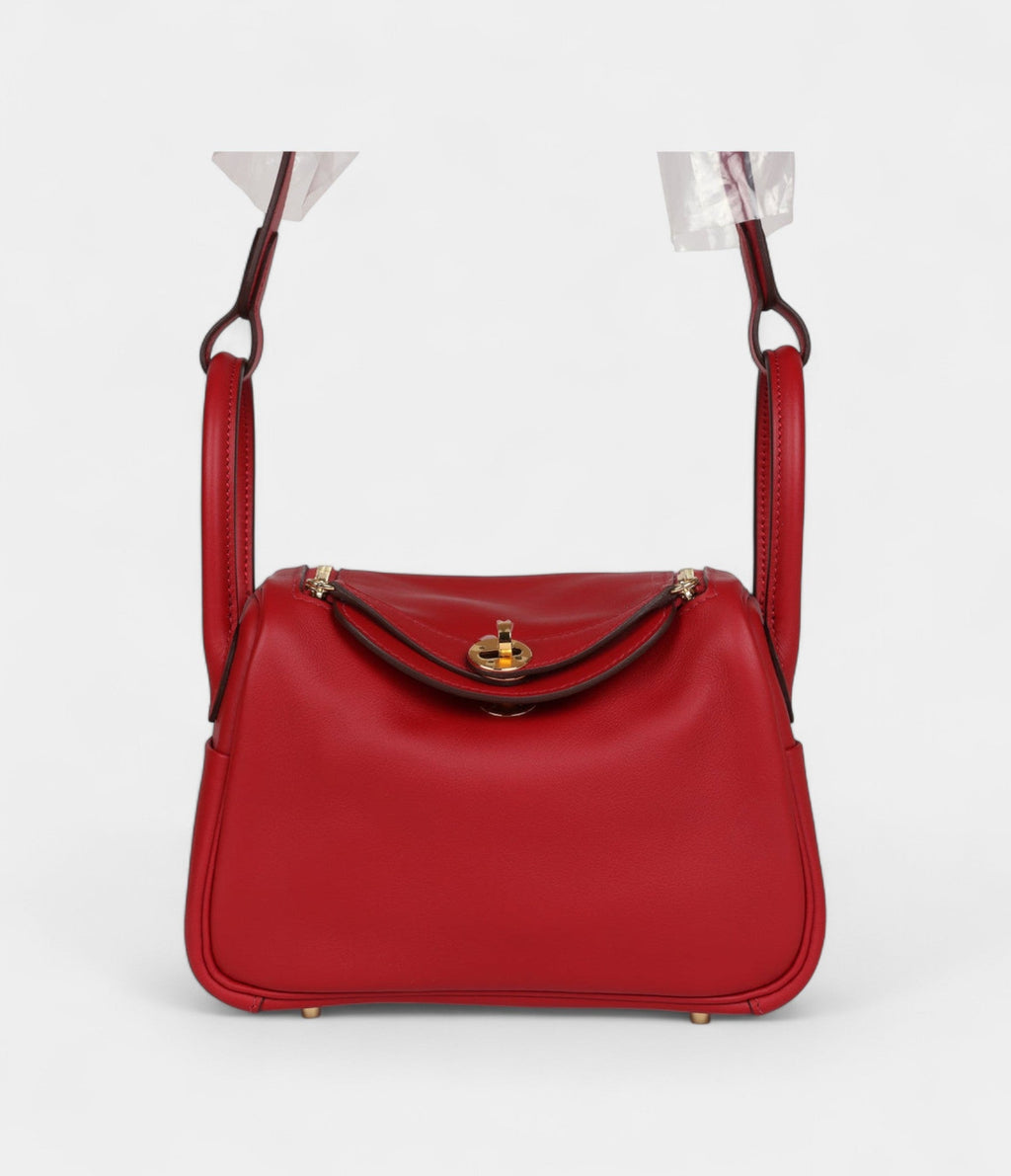 HMMini Lindy Rouge Casaque Swift Gold Hardware