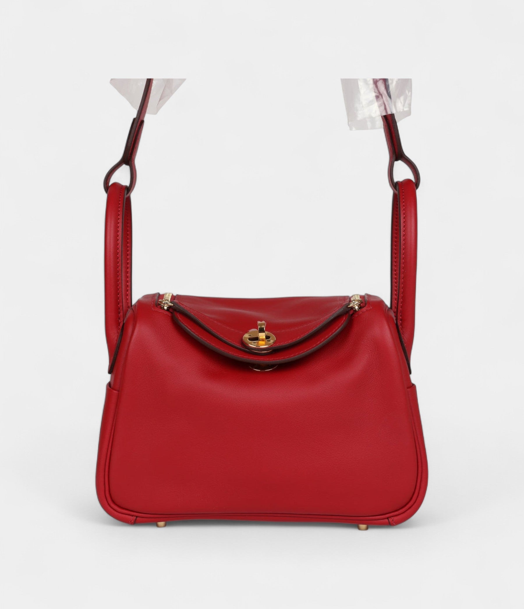 HMMini Lindy Rouge Casaque Swift Gold Hardware