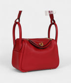 HMMini Lindy Rouge Casaque Swift Gold Hardware