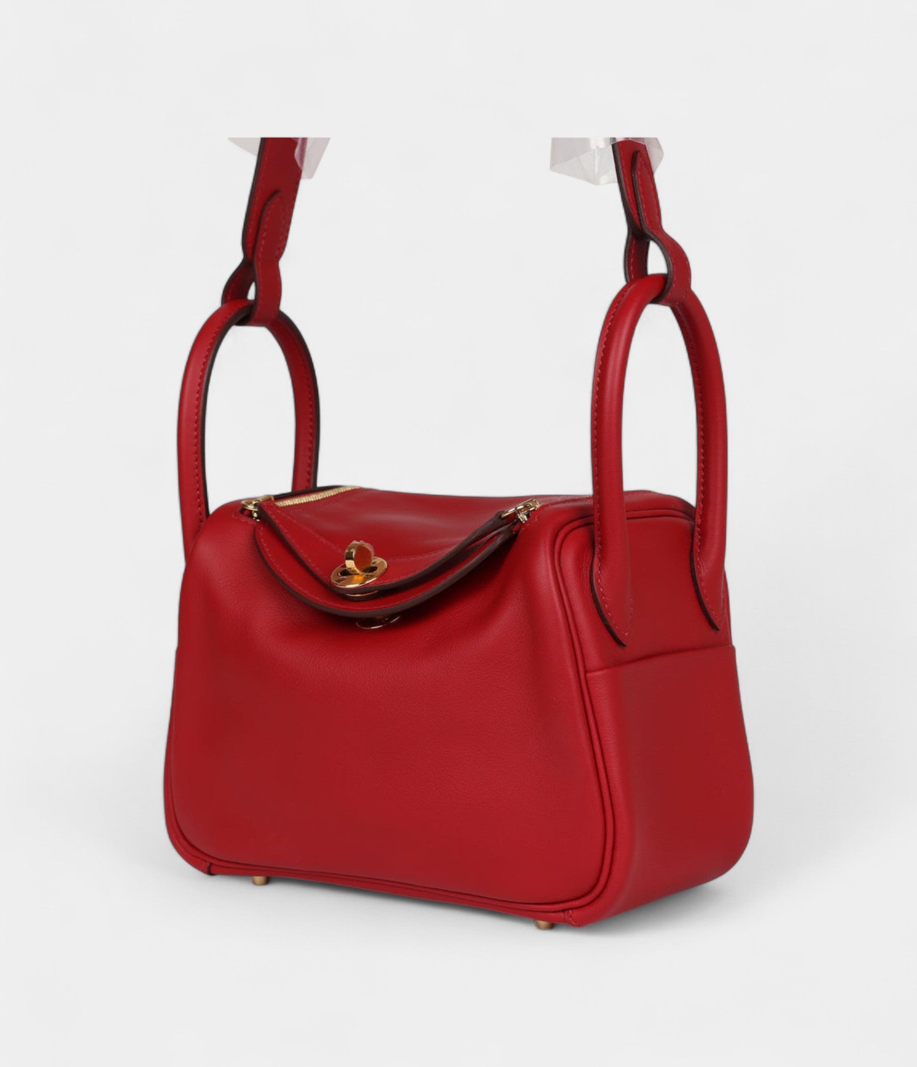 HMMini Lindy Rouge Casaque Swift Gold Hardware