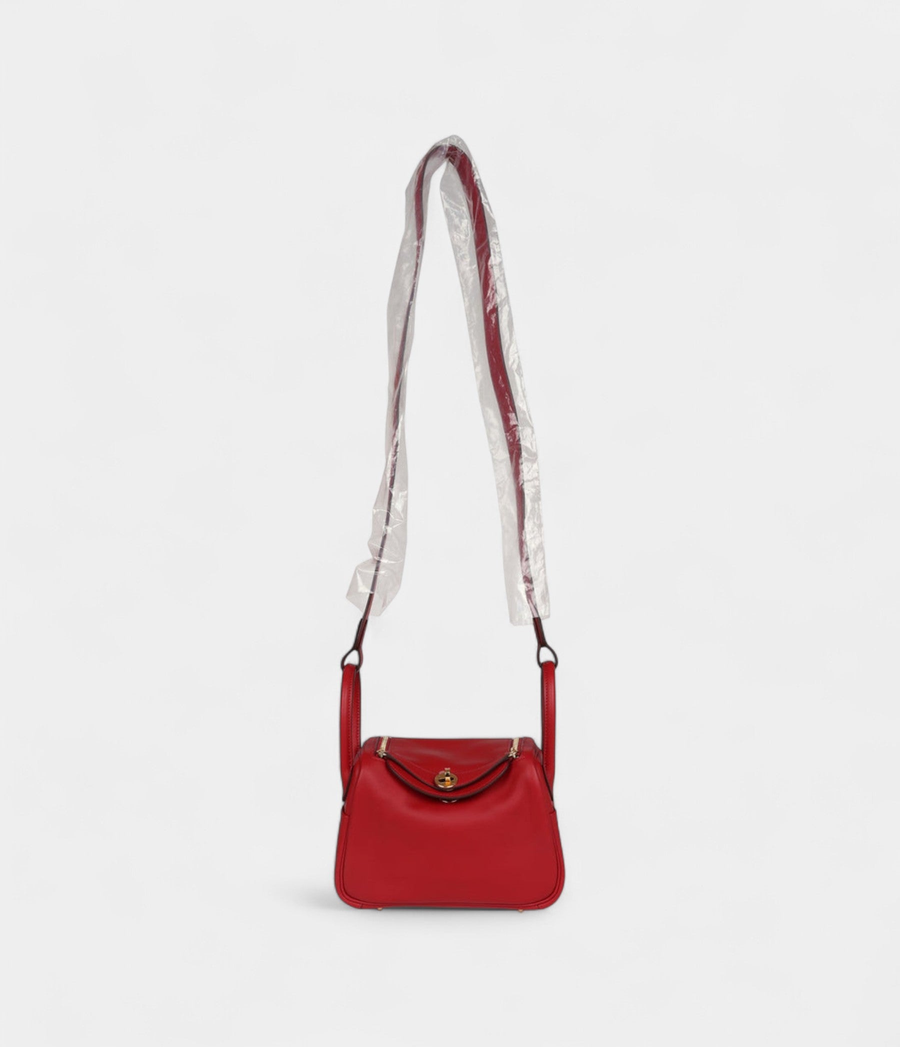 HMMini Lindy Rouge Casaque Swift Gold Hardware
