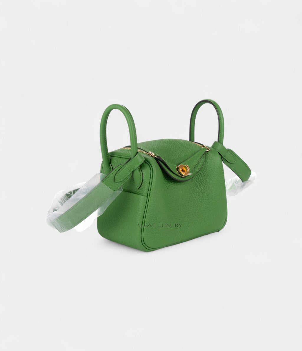 HMMini Lindy Yucca Green Clemence Gold Hardware