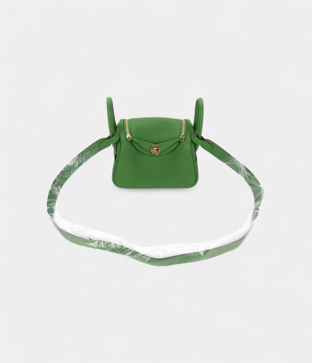 HMMini Lindy Yucca Green Clemence Gold Hardware