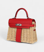 HMMini Picnic Kelly 20 Rouge De Coeur Swift Palladium Hardware