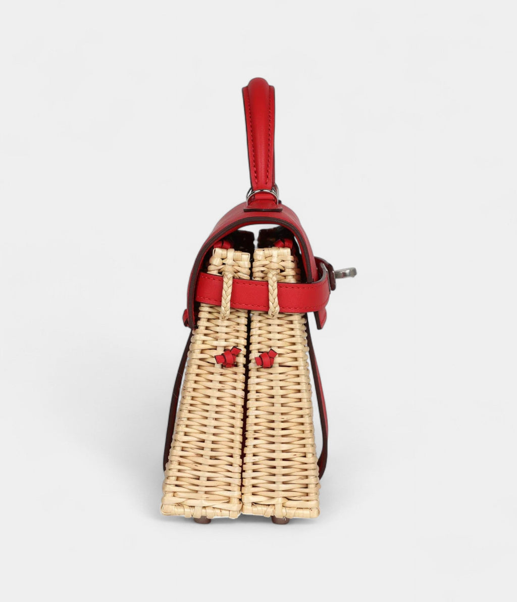 HMMini Picnic Kelly 20 Rouge De Coeur Swift Palladium Hardware