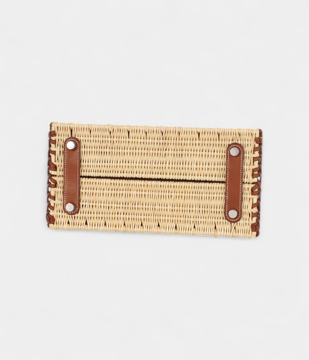 HMNaturel Wicker and Fauve Barenia Picnic BK 25 Palladium Hardware
