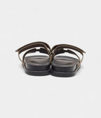 Hermes Navy Blue Leather Izmir Flat Slides 40 EU