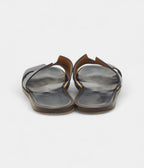 Hermes Navy Blue Leather Izmir Flat Slides 43 EU
