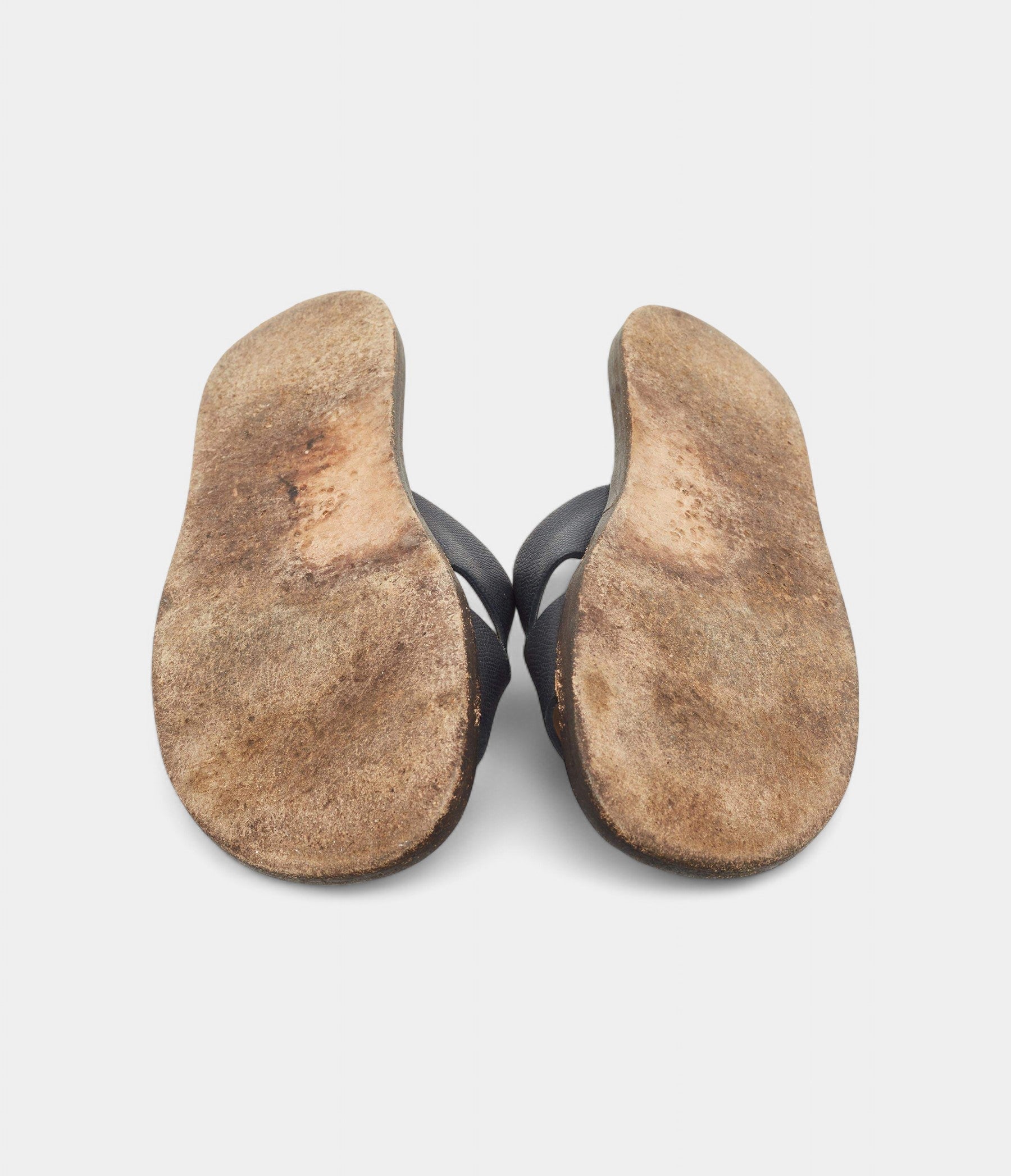 Hermes Navy Blue Leather Izmir Flat Slides 43 EU