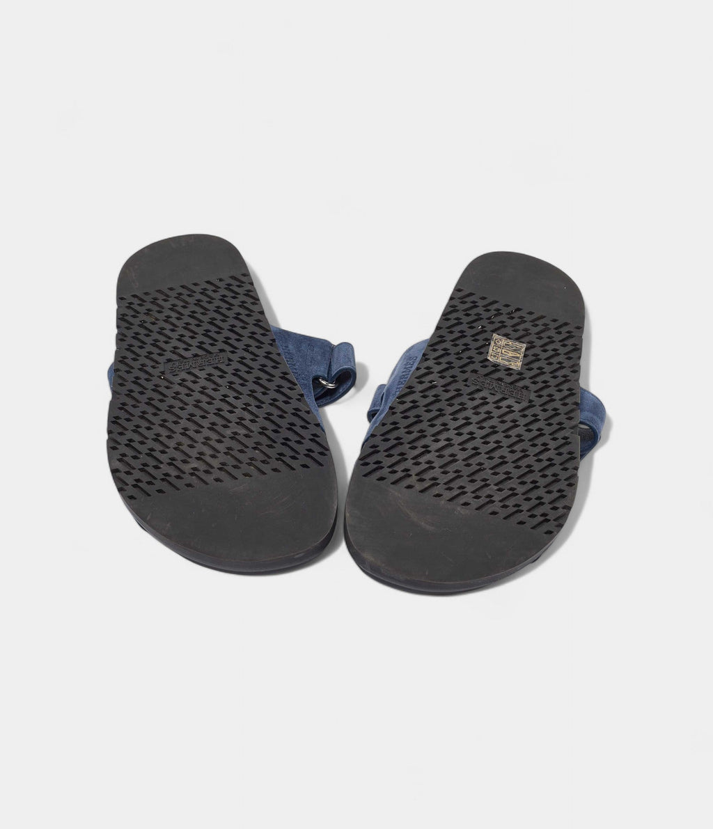 Hermes Navy Blue Nubuck Leather Chypre Sandals 42 EU