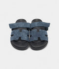 Hermes Navy Blue Suede Chypre Sandals 41 EU