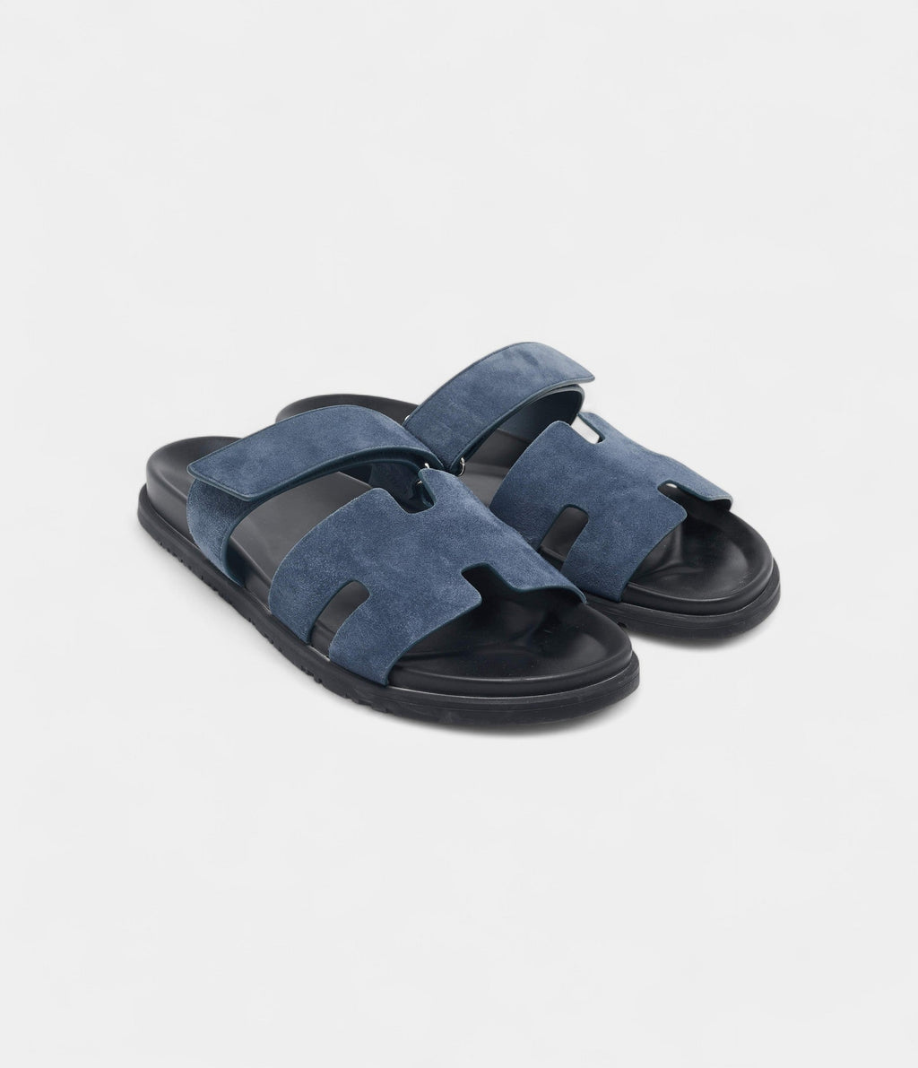 HMNavy Blue Suede Chypre Sandals 45.5 EU