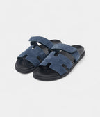 HMNavy Blue Suede Chypre Sandals 45.5 EU