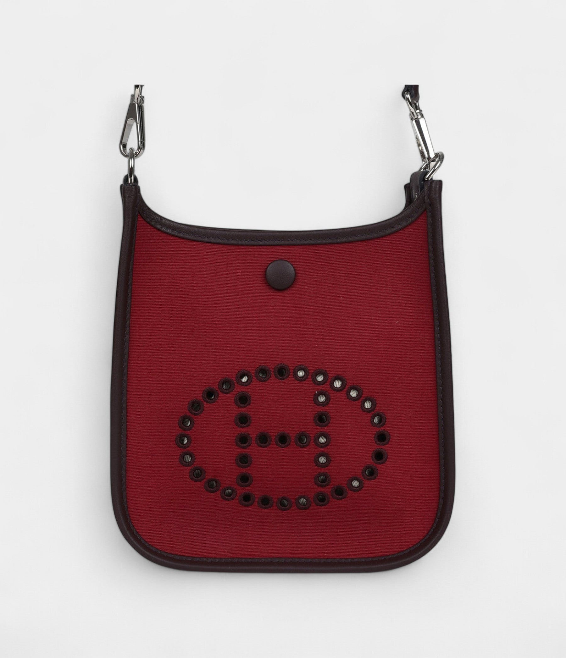 HMNeo Evelyne TPM Rubis Officier Canvas and Rouge Sellier Swift Palladium Hardware