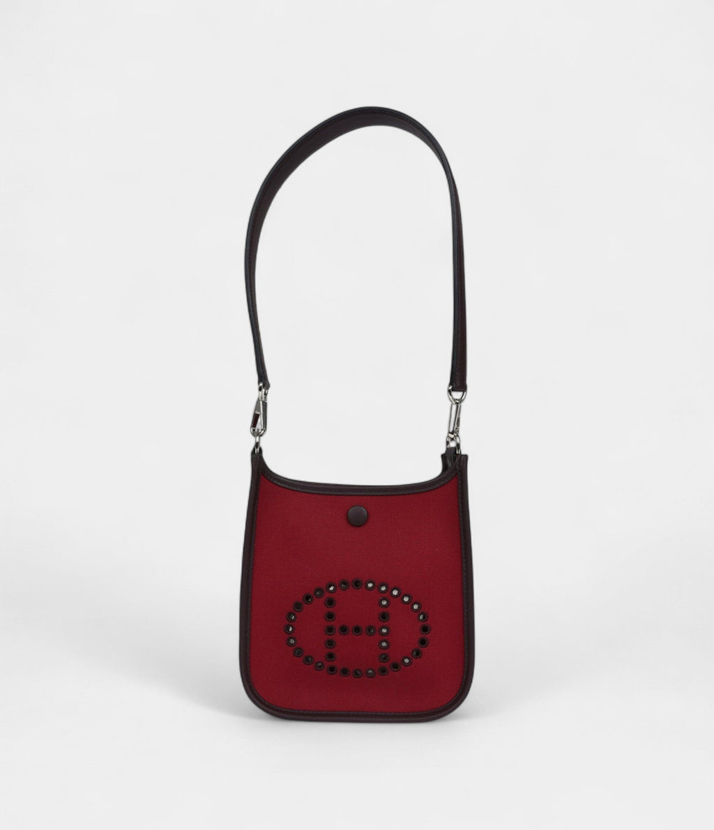 HMNeo Evelyne TPM Rubis Officier Canvas and Rouge Sellier Swift Palladium Hardware